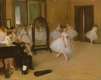 エドガー・ドガ　「 バレエ教室 」　ダンスレッスン 複製画　油彩画　ダンス教室 楽天市場】人気油彩画 ダンス教室（バレエの教室） エドガー・ドガ