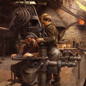 Jean-Eugène Buland - The Lesson of the Apprentice (1888) Hand Painted Museum Quality Rolled Oil Painting Reproduction (D6050)