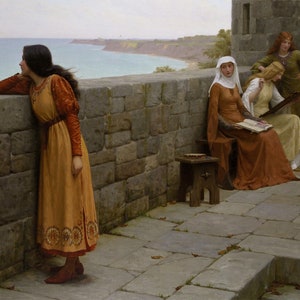 Edmund Blair Leighton - The Hostage 1912 Museum Quality Rolled Oil Painting Reproduction (D4560)