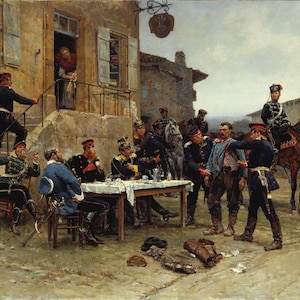 Alphonse-Marie-Adolphe de Neuville - The Spy (1880) - Rolled Oil Painting Museum Quality Reproduction (D4060)