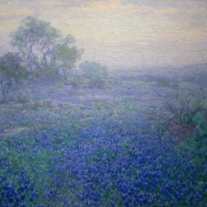 Julian Onderdonk A Cloudy Day, Bluebonnets near San Antonio, Texas Painting Museum Quality Reproduction (D5060)