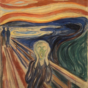 Edvard Munch, The Scream 1893–1893, Hand Painted Museum Quality Rolled Oil Painting Reproduction (D6050)
