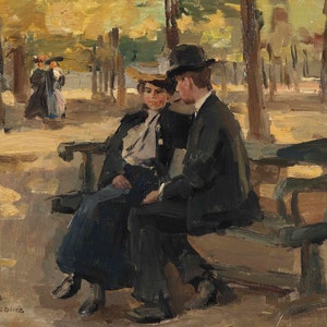 Isaac Israels (1875 - 1919) - Afternoon in the Bois de Boulogne, Paris, Museum Quality Rolled Oil Painting Reproduction (D4560)