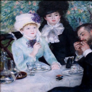 Pierre-Auguste Renoir - After the Luncheon (1879) Hand Painted Museum Quality Rolled Oil Painting Reproduction (D50)