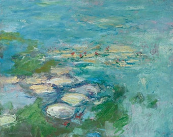 クロード・モネ作「睡蓮」（1906年）、シカゴ美術館所蔵、手描きの油彩