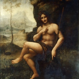 Leonardo Da Vinci Bacchus Rolled Oil Painting Museum Quality Reproduction (D6040)