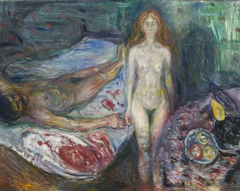 Edvard Munch The Death of Marat (1907) Museum Quality Rolled Oil Painting Reproduction (D4560)