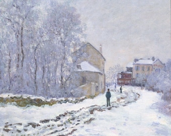 Claude Monet, Snow in Argenteuil 1875 Hand Painted Museum
