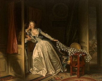 Jean-Honore Fragonard - Gestohlener Kuss c1788 Museum Qualität Ölgemälde Reproduktion (D5060)