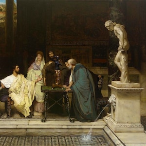 Lawrence Alma-Tadema - An Art Lover (1869) Museum Quality Rolled Oil Painting Reproduction (D4060)