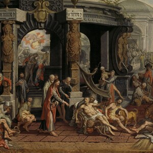 Pieter Aertsen - The Healing of the Paralytic, Pool of Bethesda 1575 Museum Quality Rolled Oil Painting Reproduction (D4560)