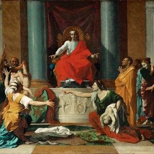 Nicolas Poussin - The Judgment of Solomon (1649) Museum Quality Rolled Oil Painting Reproduction (D4060)
