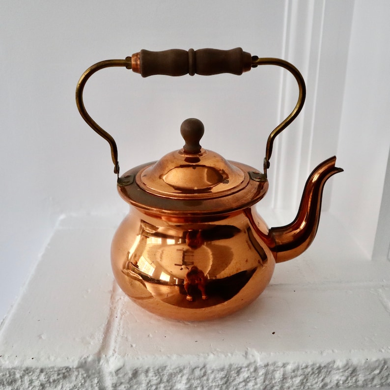 Vintage Hammered Copper Tea Kettle Etsy