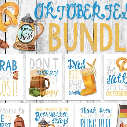 Oktoberfest Word Art/ Beer Stein Party Printables/ German Brew - Etsy