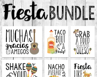 Fiesta Word Art Bundle/ Photo Booth Prop/ Birthday Party Printable/ Cinco de Mayo Celebration/ Mexican Event Decoration/ Tacos and Tequila
