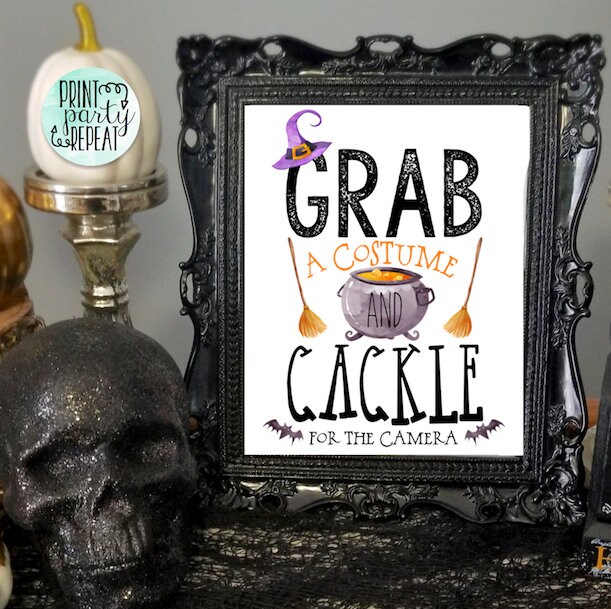 Grab a Costume and Cackle for the Camera Halloween Word Art/ Photo ...