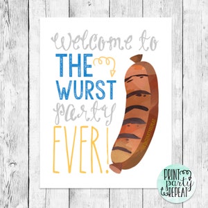 Oktoberfest Wurst Party Ever Word Art/ Beer Stein Party/ German Brew Celebration/ Pretzel Decor/ Octoberfest/ Hops/ Das Boot/ Bratwurst