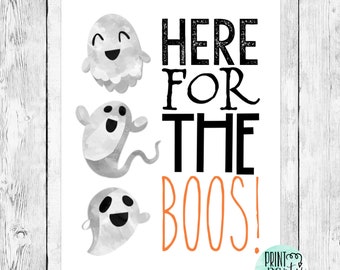 Aqui para as Boos Booze Halloween Word Art/Bar Drink Table Sign/ Ghosts Spirits/Haunted Party Printable/Spooky Beverage Beer Wine Sign