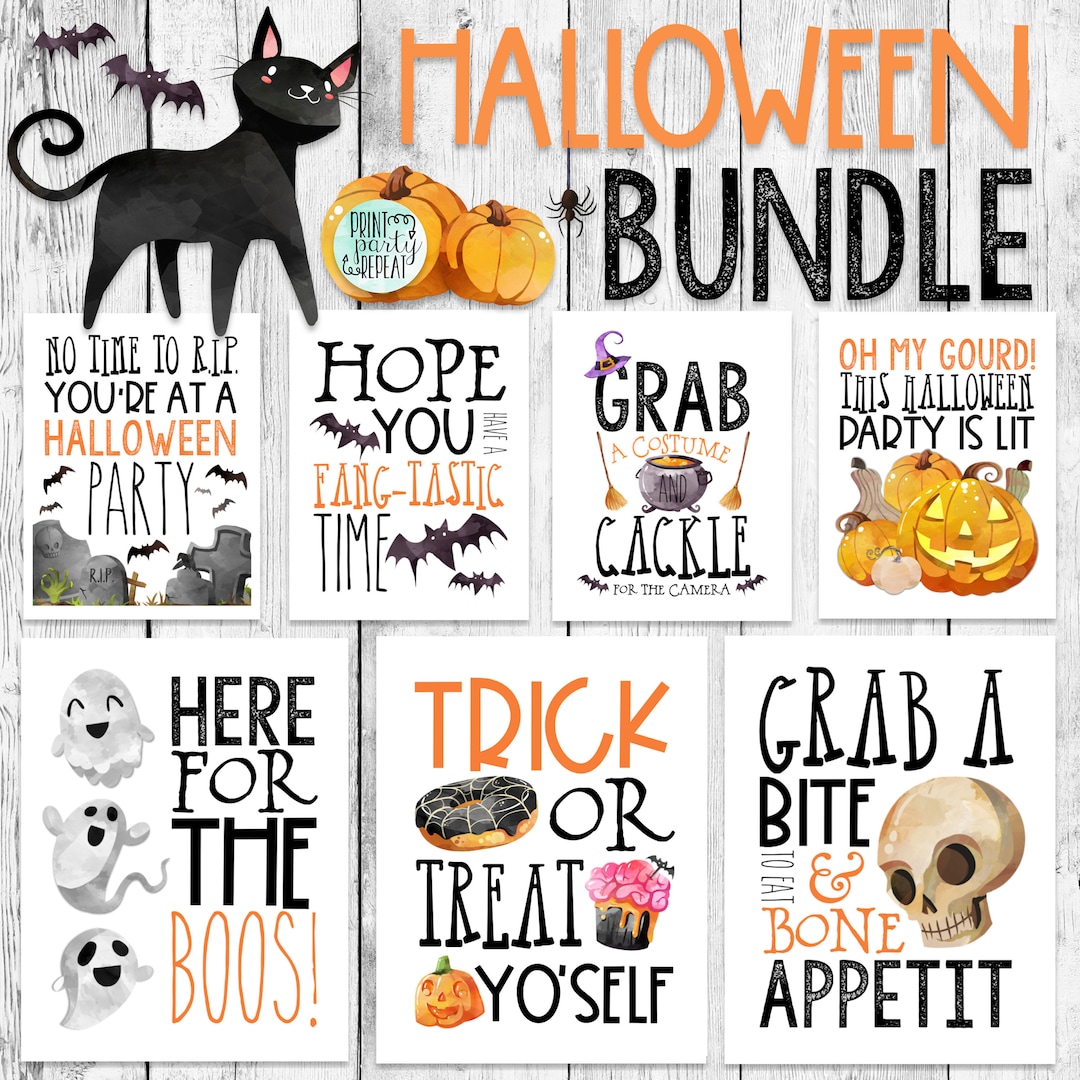 HALLOWEEN Pun Word Art/ Spooky Party Printables/ Haunted Etsy