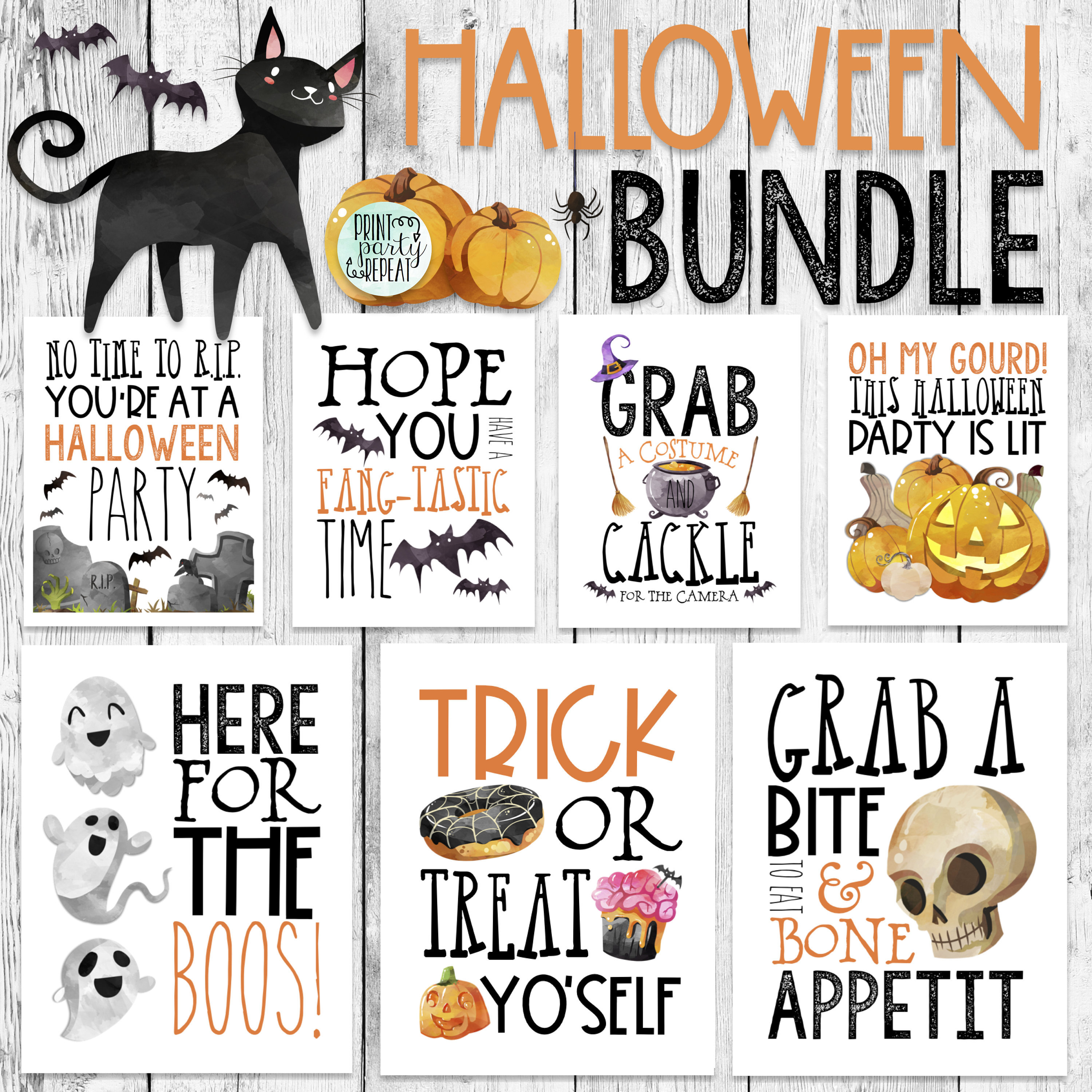 HALLOWEEN Pun Word Art/ Spooky Party Printables/ Haunted Etsy UK