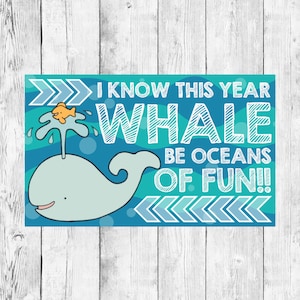 Back to School Gift Labels/ Student Favor/ Punny Printable Goodie Goody Bag Tag/ Treat Topper/ Under the Sea Whale/ Instant Download