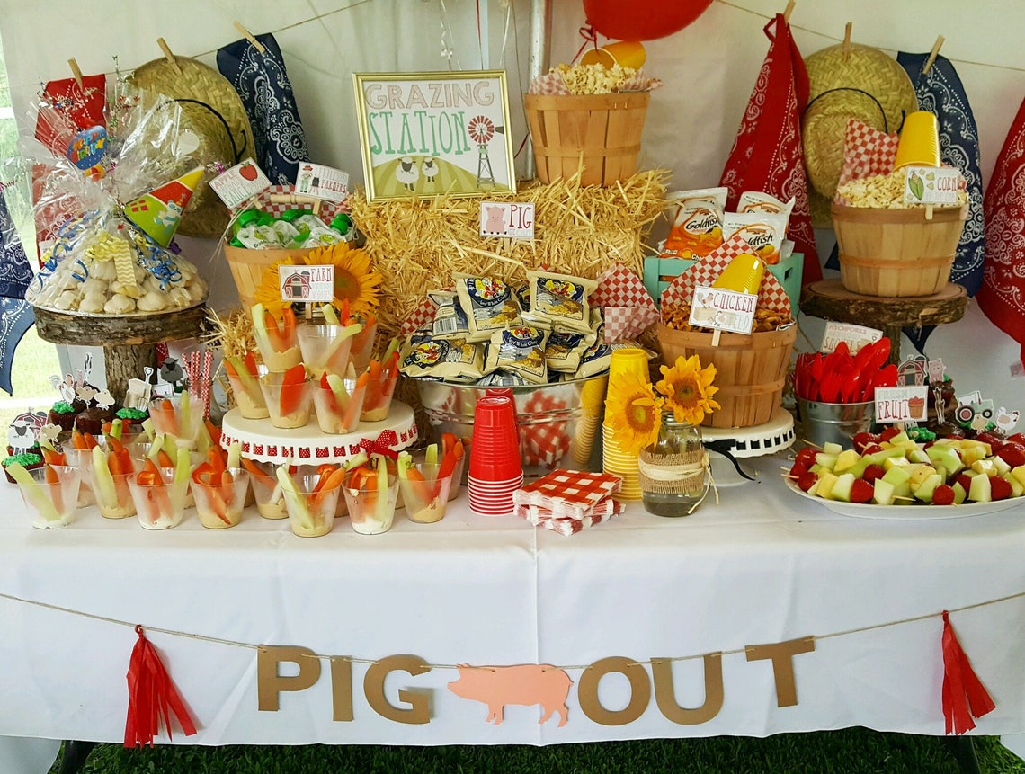 Farm Party Food Labels/ Editable Birthday Food Tents/ | Etsy
