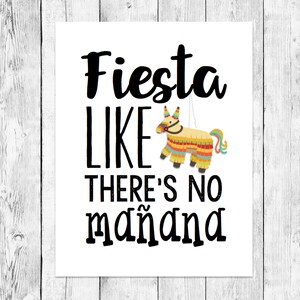 Fiesta Like There's No Manana/ Birthday Party Pinata Word Art Printable ...