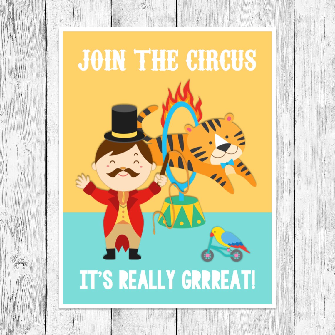 Join the Circus/ Big Top Ring Leader Sign/ Tiger Pun Word Art/ Etsy