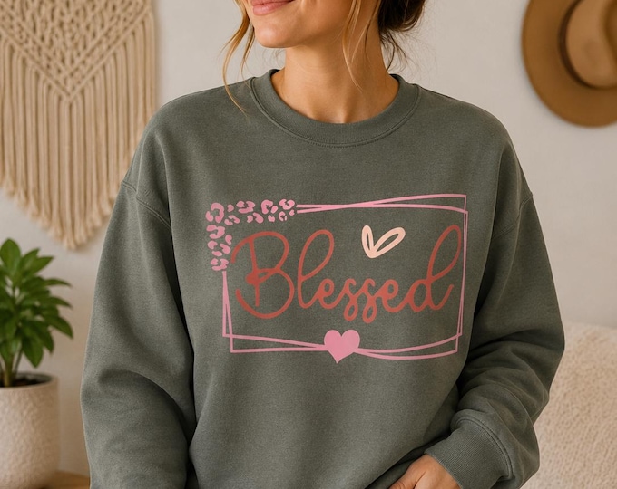 Blessed Christian Sweatshirt, Bible Verse Crewneck, Faith Based Sweater, Womens Christian Gift, Thankful Blessed Pullover