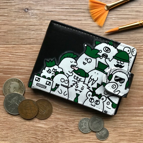 Buy Hand Painted Leather Wallet Doodle Painting Original Art Online in  India 