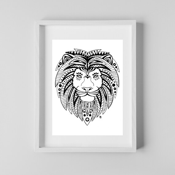 Tribal Lion A4 Art Print, Limited Edition, Signed Giclee Print, Original  Painting, Art Gift, Certificate of Authenticity, Printed in UK - Etsy