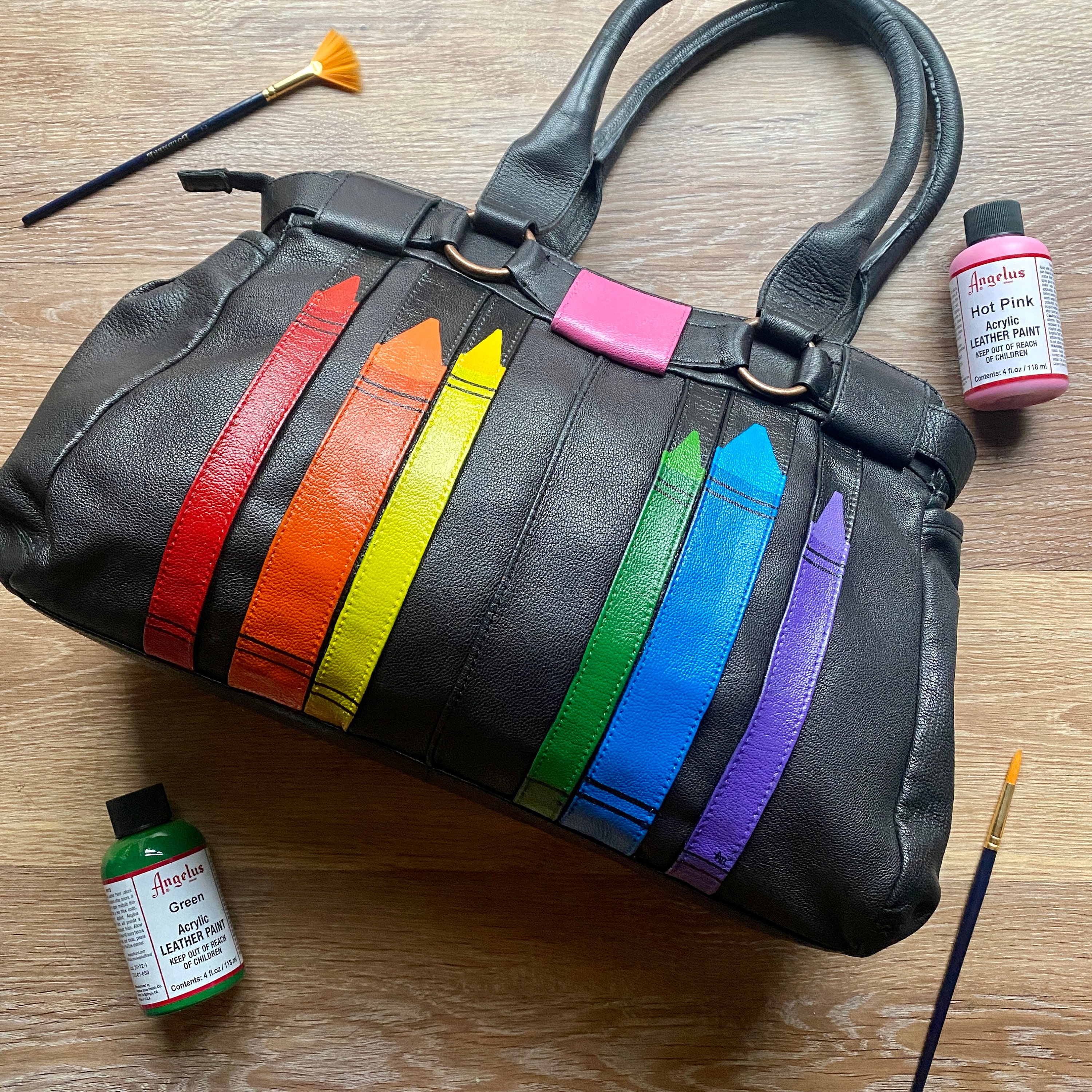 leather paint bag