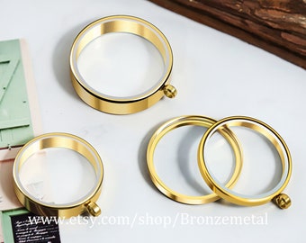 Extra Deep Floating Locket - See Through Screw Locket - Gold Glass Locket for Birthday Charms, Coins Medallion and Tags