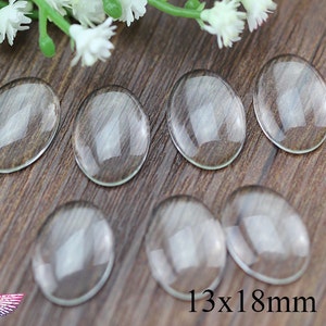 Oval Magnify Glass - 13x18mm Oval Crystal Glass Cabochon - Magnify Clear Glass Cover - Craft DIY Glass Cabochon - Pendant Glass cabs