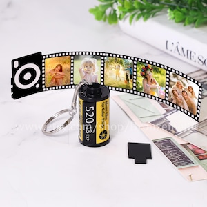 Sublimation Film Roll Keychain Blank, Camera Roll Keychain, Personalized Photo Film Roll Keychain, Double sided Sub Photos Film Keychain
