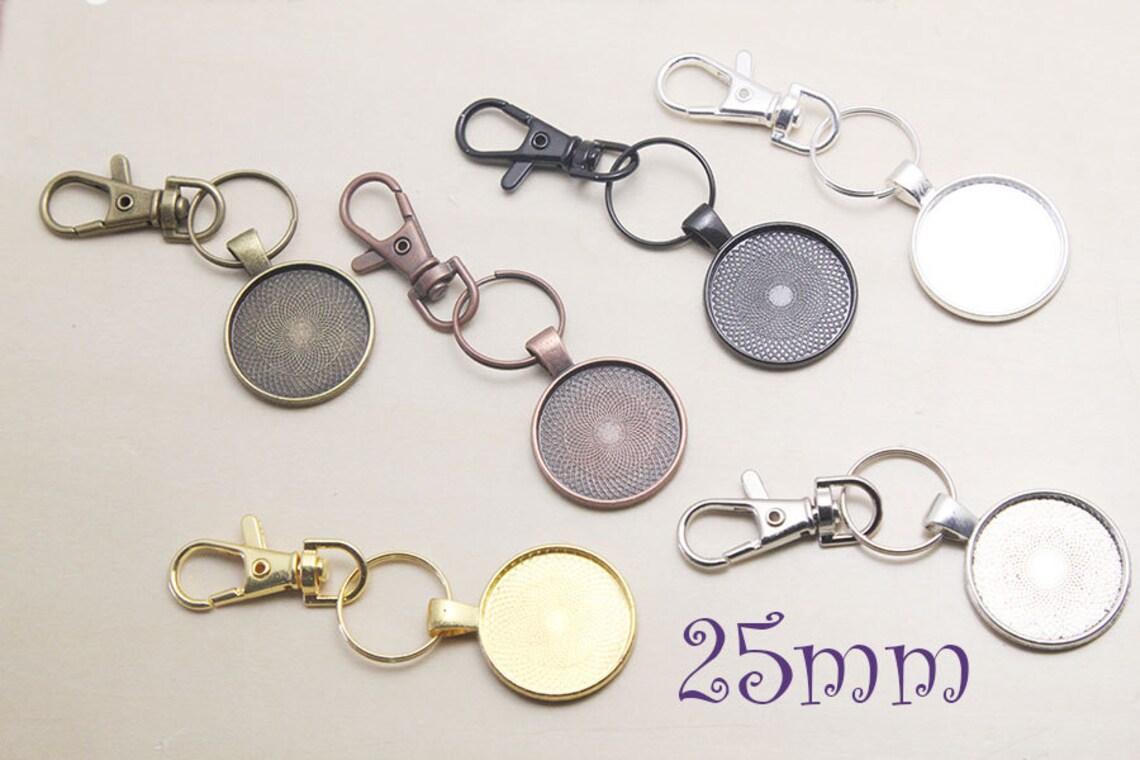 Complete Key Chain Kits 1 Inch 25mm Circle Pendant Etsy