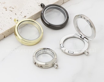 Medallón flotante magnético de 20 mm, 25 mm y 30 mm, con dije flotante de cristal, de acero inoxidable 316L, con memoria, colgante para regalo de madre.