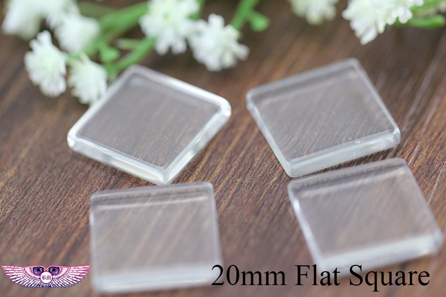 20mm Square Clear Glass Square Tiles Clear Transparent Glass Etsy