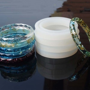 Bangle Silicon Mold Flexible Resin Mold Bracelet Gem Mold DIY Jewelry Epoxy Mold Rhombic Bracelet Mold Resin Bangle Mold image 3