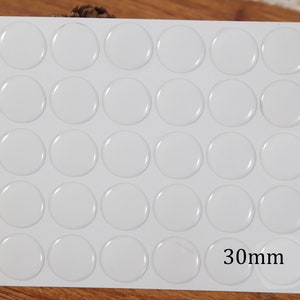 30 mm 円形透明エポキシステッカー、円形 3D エポキシドームレンズステッカー