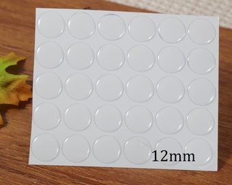 12 mm 丸型透明エポキシステッカー - 透明エポキシドーム - 透明樹脂ステッカー - ジュエリークラフトエポキシステッカー - ボトルキャップステッカー