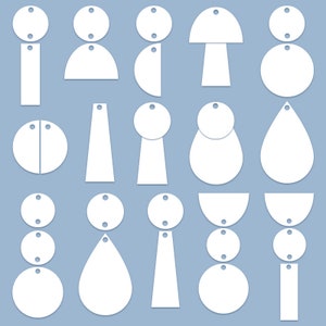 20 pezzi di orecchini per sublimazione BLANKS, bianchi a doppia faccia per sublimazione, disco in alluminio per sublimazione per gioielli, orecchini in metallo vuoti