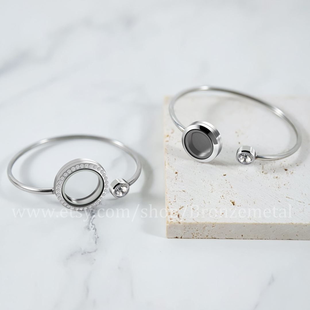 Fillable Glass Locket Bracelet - Keepsake Cremation Bracelet - DIY ...