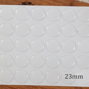 23 mm 丸型透明エポキシステッカー - 透明エポキシドーム - クラフトエポキシ樹脂ドット - ジュエリー DIY エポキシ透明ステッカー