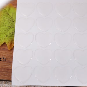 1inch heart Clear Round Epoxy Stickers, heart epoxy domes