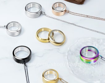 Extra Tiefe Schraube Glas Medaillon Wohnzimmer Memory Locket Floating Medaillon Halskette Anhänger für Frauen Edelstahl Gold Schwarz Rose Gold