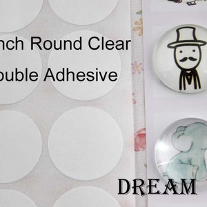 Runde klare doppelseitige klebende, gelten mit Glascabochons, DIY Kleber 25,4mm 25mm