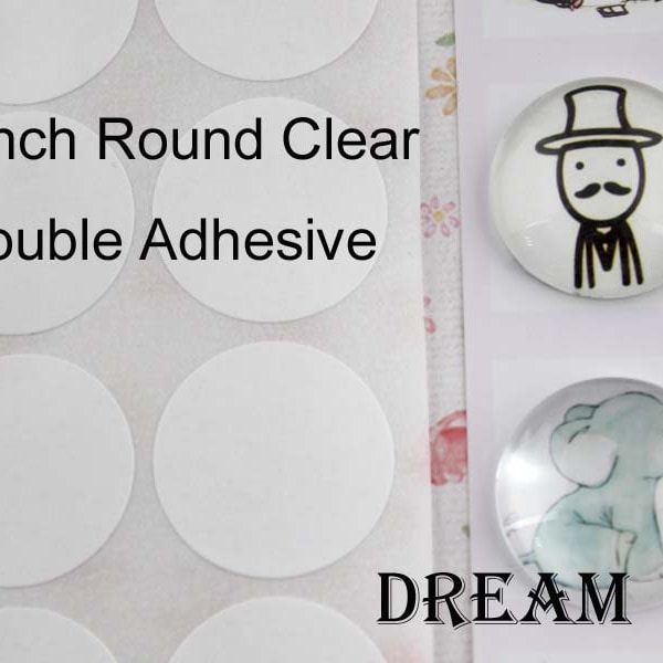 Adhésif double face transparent rond, appliquer avec des cabochons de verre, adhésif DIY 25,4 mm 25 mm