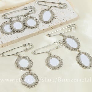 3 Stück Sublimations Brosche Foto Charm - Rohlinge | Sublimation Erinnerungsfoto Charms | Hochzeit Krawatten Anhänger | Hochzeitszauber