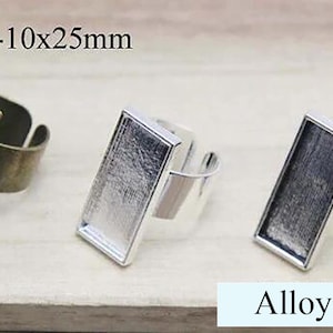 10x25mm Ringrohlinge - Ring Cabochon Fassung - Fingerring Einfassungen - Ring Basis - Verstellbare Fingerring Trays
